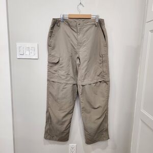 VTG The North Face Paramount Pants Mens 36 Beige Peak Zip Off Convertible Nylon